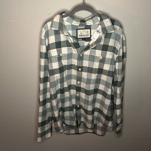 American Eagle Green and White Flannel
